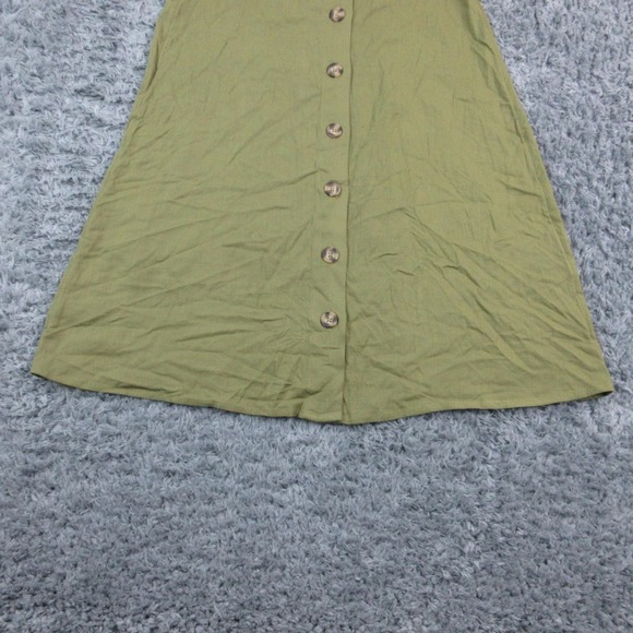 Market & Spruce Skirt Womens Medium Petite Green Button Front Midi Rayon NWT - Picture 3 of 16